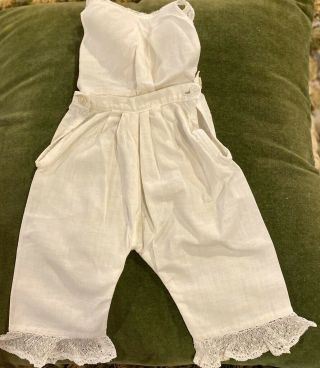 36 Antique White Cotton Pantaloons & Chemise Etc For Antique Bisque Doll