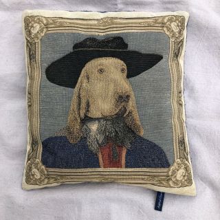 Rare Vintage Ashford Court Tapestry Dog Theme Pillow
