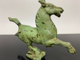 Antique Chinese Dynasty Bronze Metal Horse Of Gansu Art Statue Sculpture