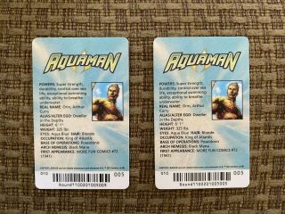 ROUND 1 ARCADE RARE AQUAMAN CARD SET OF 2 From DC Coin Pusher Game 2