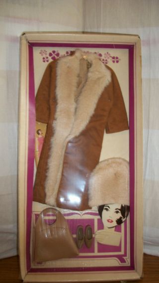 Vintage Lisa Littlechap Fur Trimmed Suede Coat Outfit Box And Label