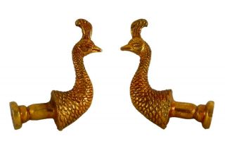 Peacock Shape Antique Style Handmade Brass Drawer Cabinet Pull Knobs Home Decor