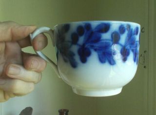 1890 Flow Blue Oversize Porcelain Coffee Cup K & G Luneville France Signed