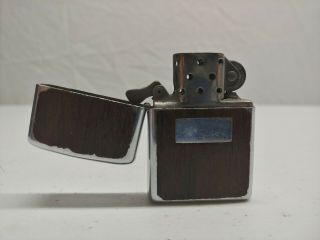 Rare Vintage Bradford Slim Zippo Lighter Wraped In Wood Grain 482