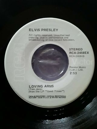 Elvis Presley Rare Gray Label Loving Arms/my Boy 45 1974 Ex