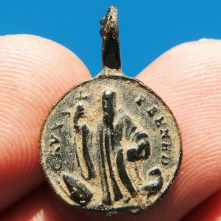Antique St Benedict Cross Religious Medal Old 18th Cent Montserrat Pendant