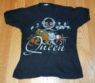 Queen Mega Rare Vintage 1977 Tour Ringer T - Shirt Small Medium Ex Cond Freddie