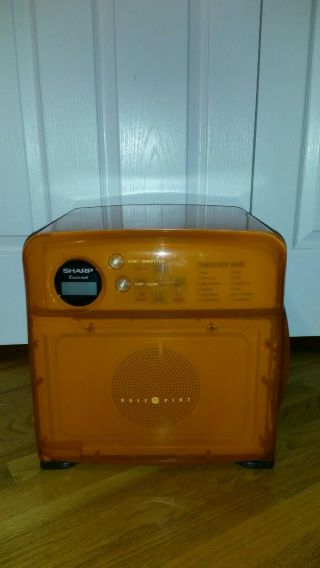 Extremely Rare Orange Sharp Carousel Half Pint Compact Microwave Oven R - 120dr