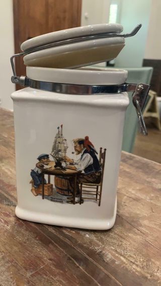 Norman Rockwell 1984 " For A Good Boy " Rare Coffee/tea Canister