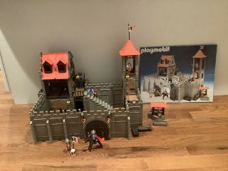 Vintage Geobra Playmobil 3450 Rare Large Castle Medieval Knights Complete W/ Box