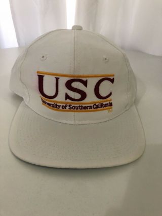 Vintage The Game Usc Trojans Split Bar Snapback Hat Cap College Vtg 90 