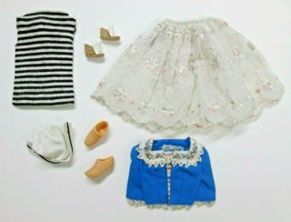 Vintage Barbie Skirt,  Dress,  Shoes,  Jacket And Nurse Hat