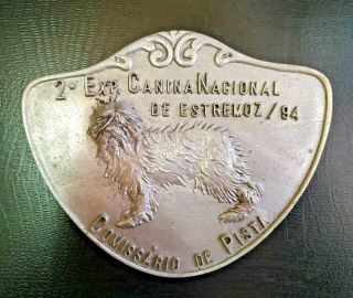 Rare Big Alluminium Plate From Portuguese Dog Exhibition - Estremoz 1994 -