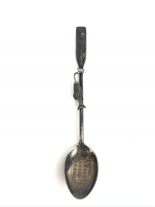 Portland Maine,  Longfellow Herring & Oar Souvenir Sterling Silver Spoon