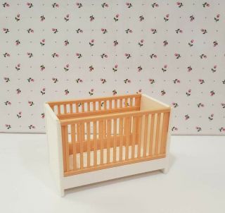 Vintage Tomy Dollhouse Furniture Nursery Baby Crib Very Rare