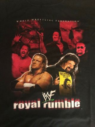 Rare Vintage WWF Royal Rumble 2000 Shirt XXL WWE Triple H Cactus Jack MSG NYC 2