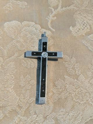 Vintage Antique Cross Crucifix Religious Pendant with Skull Head 3