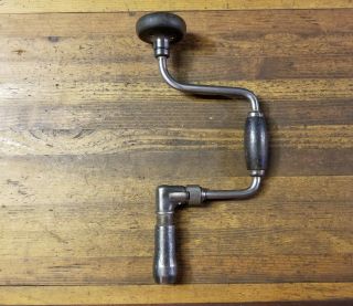 Antique Tools Hand Drill Auger Bit Rosewood Brace Millers Falls Woodworking ☆usa