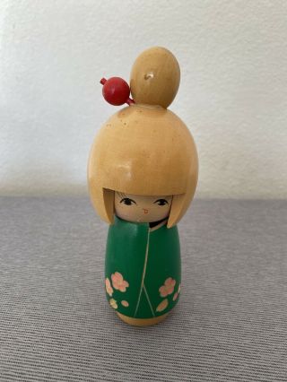 Vintage Antique Rare Signed Japanese Kokeshi Doll Hand Carved Painted 6”tall