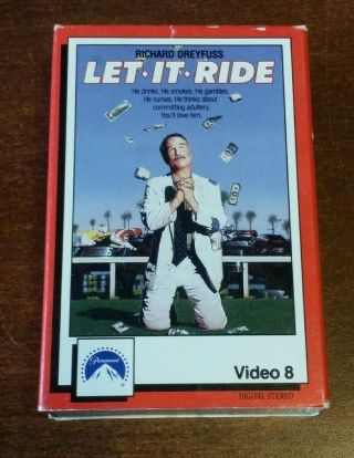 Let It Ride - Video 8 Movie Tape (not Dvd Or Vhs) Richard Dreyfuss - Rare 8mm