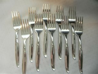 Wm Rogers Sweep 1958 Salad Forks X Ten (10) Silver Plate