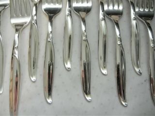 Wm ROGERS SWEEP 1958 SALAD FORKS X TEN (10) SILVER PLATE 2