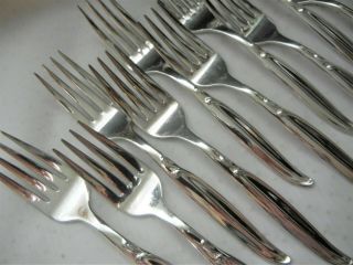 Wm ROGERS SWEEP 1958 SALAD FORKS X TEN (10) SILVER PLATE 3
