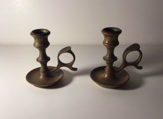 Peck Brothers & Co Vintage Antique Brass Candle Holders Rare,  1893 Company
