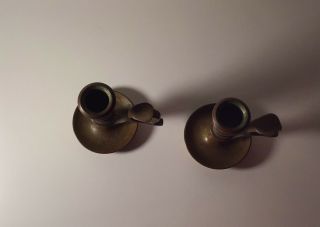 Peck Brothers & Co Vintage Antique Brass Candle Holders RARE,  1893 Company 2