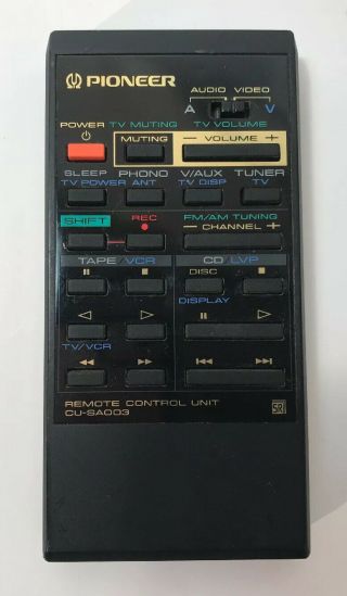 Vintage Pioneer Cu - Sa003 Oem Remote And Rare