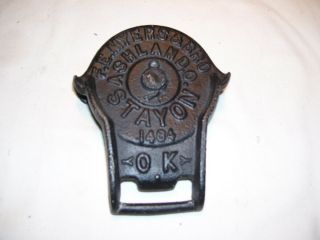 Antique Farm Primitive Fe Myers Patent 1900 Cast Iron Hay Trolley Barn Pulley