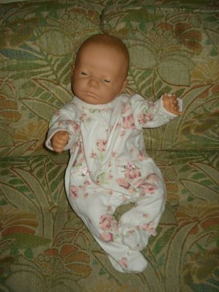 Large Real Girl Vintage Newborn Baby Doll Made In Spain By Berjusa Soft Vinyl Ec