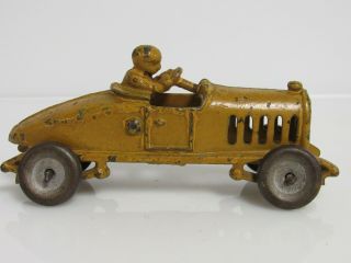 Rare Antique Hubley Yellow Cast Iron 5.  5 " Boat Tail Racer Sb231