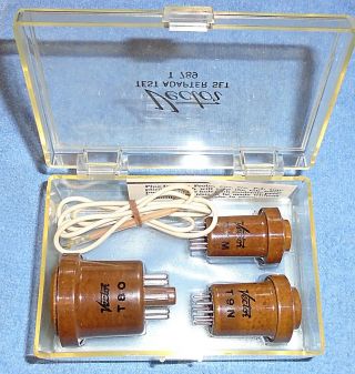 Rare Nos Set Of 3 Vector Brand Vacuum Tube Test Socket Adapters 3 Sizes -