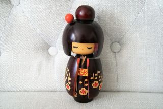 Vintage Asian Japanese Wooden Sosaku Kokeshi Doll 6.  5 " Collectible Rare