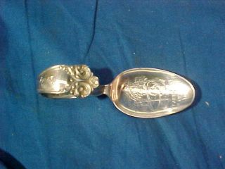Early 20thc Sterling Silver Baby Spoon W Rock A Bye Baby Design