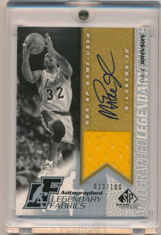 2003 - 04 Sp Game Magic Johnson Auto Jersey 23/100 Lakers Rare