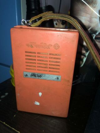 Vintage Rare HITACHI Transistor 6 Orange W/ Carrying Strap Tokyo Japan 3