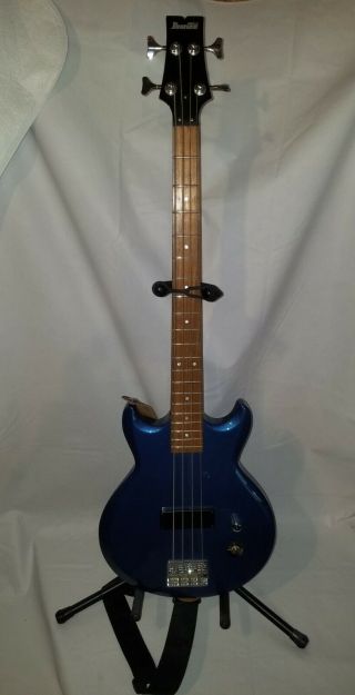 Ibanez Gio Gaxb150 Electric Bass Guitar 4 String Rare Metallic Blue