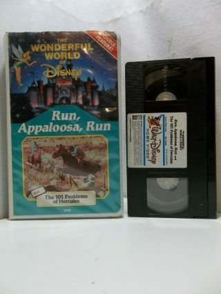 Disney Run,  Appaloosa,  Run VHS Clamshell Double Feature RARE Hercules VINTAGE 3