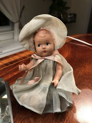 Antique Composition Baby Doll Clothes Molded Hair Googly Eye Adorable