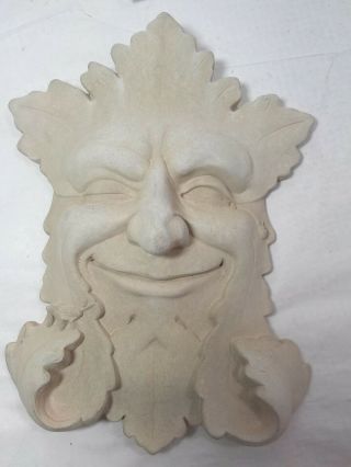 Vintage 1989 Cast Stone Wall Sculpture From G.  Carruth Studios,  Forest God Large