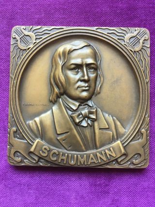 Antique And Rare Bronze Medal Of Schumann Made By Cabral Antunes
