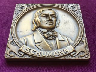 antique and rare bronze medal of Schumann made by Cabral Antunes 3
