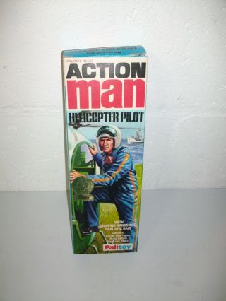 Old Palitoy Action Man Helicopter Pilot Complete In Orginal Box Very Rare 1964