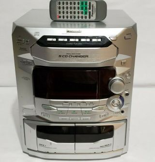 Panasonic Sa - Ak14 5 Cd Stereo System With Remote No Speakers Rare