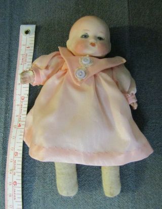 Small Antique Bisque Head Herman Steiner Baby Doll - 6 Inches