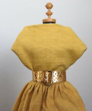 Vintage Barbie Clothes Golden Evening With Belt - Shoes - & Clutch 1610