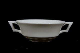 Rare Discontinued Lenox China Beltane Pattern White 2 Handle Soup Bowl