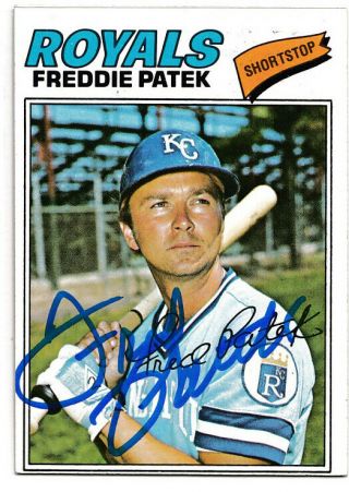 Freddie Patek (tough Autograph) 1977 Topps Kansas City Royals Signed Card Rare